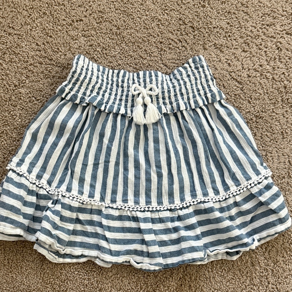 Mayoral Striped Mini Skirt with Tassels